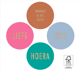 8x Sticker Hoera / LIEFS