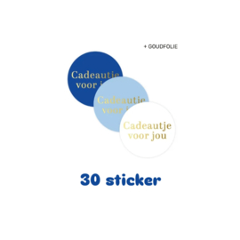 30x sticker - blauw - cadeautje voor jou - leuk inpakken - Sluitstickers  - cadeausticker