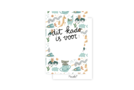 Mini kaartje " dit kado is voor: " Jongen