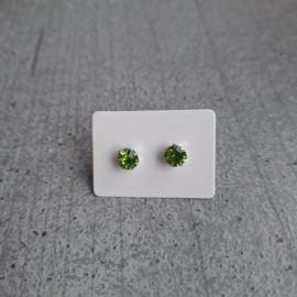 Oorbel Fake diamant groen