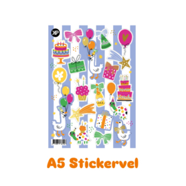 Stickervel A5 Party Time - stickers - kinderfeestje