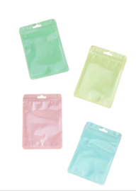 12x Hersluitbare zakje MIX Groen Roze Geel Blauw