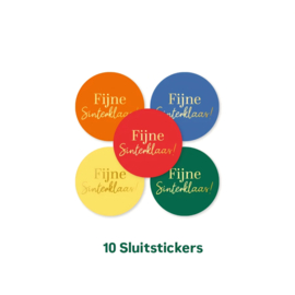 10 stickers - fijne Sinterklaas - sinterklaas - schoencadeau - 5cm - naam - voor - sint - piet