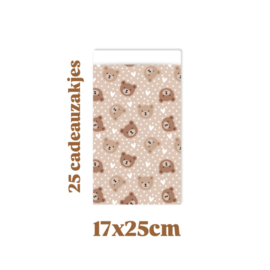 25x Cadeauzakje Little Bears - geboorte - 17x25cm