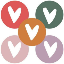10x Sticker Hartje Herfstkleuren