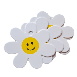 5x Medelief smiley label