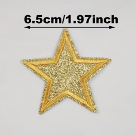 Embleem Ster - stars - 6.5 x 3.5 cm - applicatie - opstrijken - strijken - patch