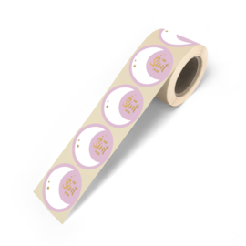 20 Stickers Petrol / Blauw  en Roze Naam Sint