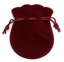 5x zakje velours bordeaux 9x12cm