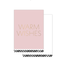 1x A7 kaart paars roze warm wishes