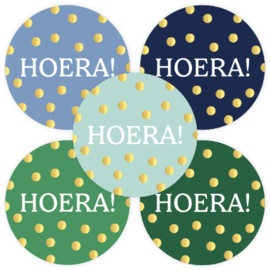 30x Sticker HOERA Blauw