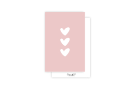 Nynke Ontwerpt Mini-kaart Roze hartjes