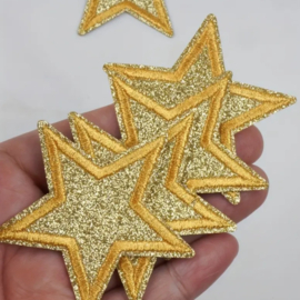 Embleem Ster - stars - 6.5 x 3.5 cm - applicatie - opstrijken - strijken - patch