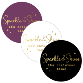 6x Sticker Sparkle & Shine it's christmas time !
