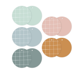 5 cadeaulabels rond pastel