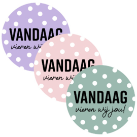 6x Sticker Vandaag vieren we jou !