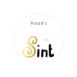 10x Sticker "voor: .... van: Sint" goudfolie