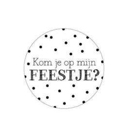 10x Sticker "Kom je op mijn feestje?"