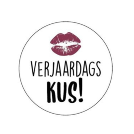 10x sticker "Verjaardags kus"