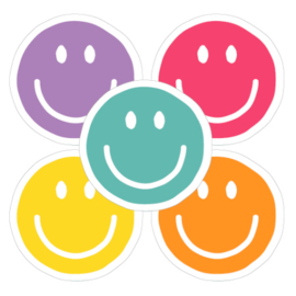 10x Sticker Smiley Happy Color