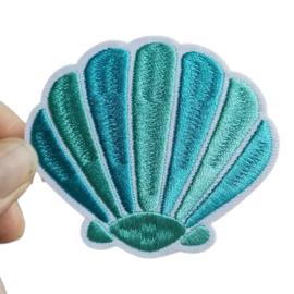 Embleem  - schelp - 6.9 x 6.2cm - applicatie - opstrijken - strijken - patch