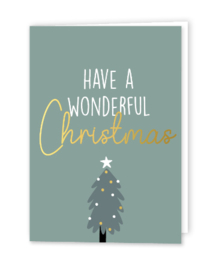 10 Kerstkaart met envelop - have a wonderful christmas - kerst - engels - christmas
