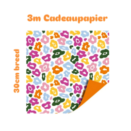 3m Cadeaupapier - Leopard - Color - 30 cm - luipaard