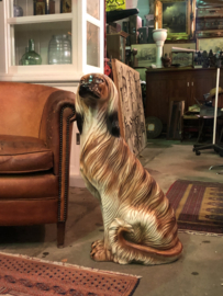 Grote vintage keramische hond 81 cm