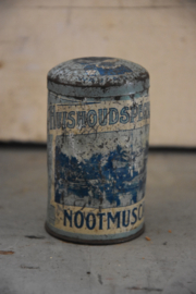 Brocante blikje - Huishoudspecerijen Nootmuscaat
