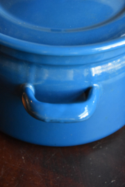 Brocante Emaille Pan - blauw