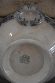 Prachtige Antieke Dekschaal van Villeroy & Boch - Perlen Mettlach