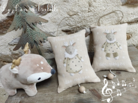 Le Lin d'Isabelle -  Coussin musical "Rennes des neiges"