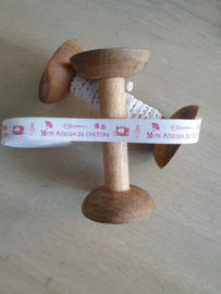 Band "Mon Atelier de Couture" Blanc/Rouge