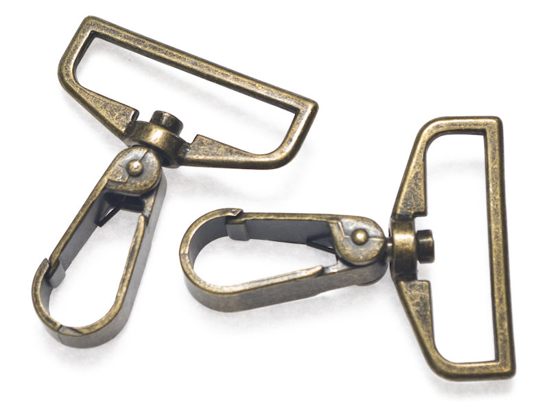 Musketonhaak/sleutelhanger strak 38 mm brons