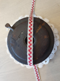Band Linnen Rood/Naturel Ruit