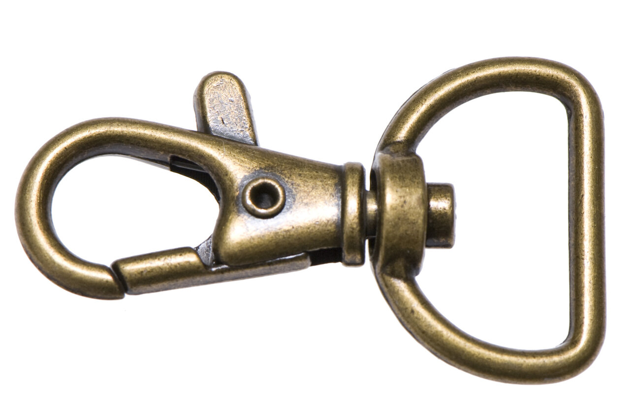 Musketonhaak/sleutelhanger 20 mm brons