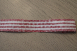 V&H Borduurband Streep Wit Rood 27mm