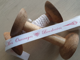 Band "Mes Ouvrages" Blanc/Rouge