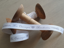 Band "Mes Ouvrages" Blanc/Gris