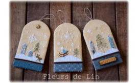 Fleurs de Lin - Trio d'étiquettes d'Hiver
