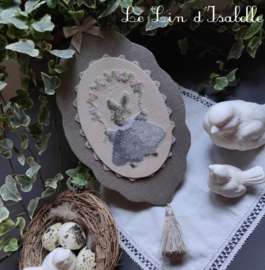 Le Lin d'Isabelle - Petit Lapin "guirlande de fleurs"