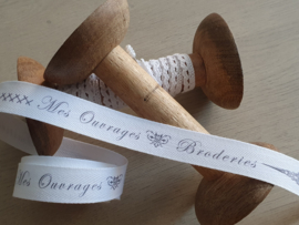 Band "Mes Ouvrages" Blanc/Gris