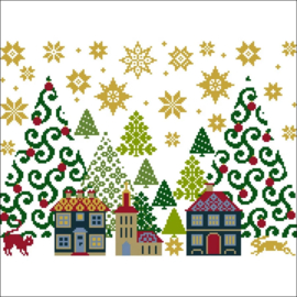Historische Stickmuster - Weihnachtsabend - Christmas Eve
