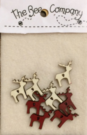 The Bee Company - Mini Buttons Reindeers