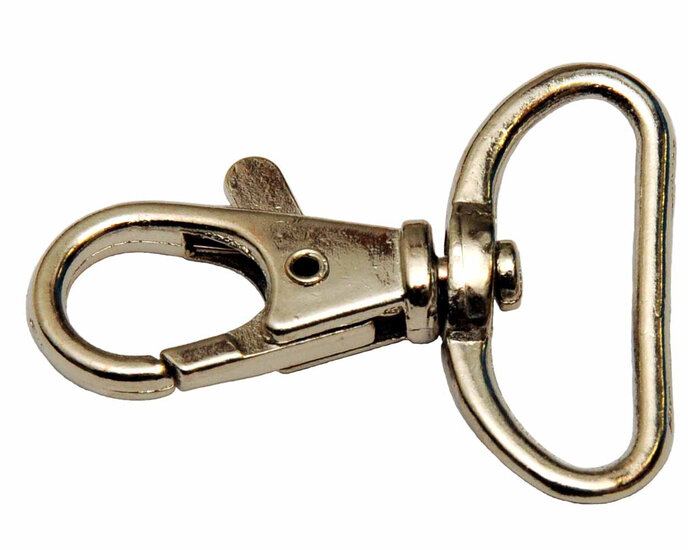 Musketonhaak/sleutelhanger 25 mm zilver