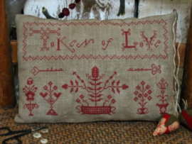 Pineberry Lane - Token of Love - Redwork Sampler Pillow