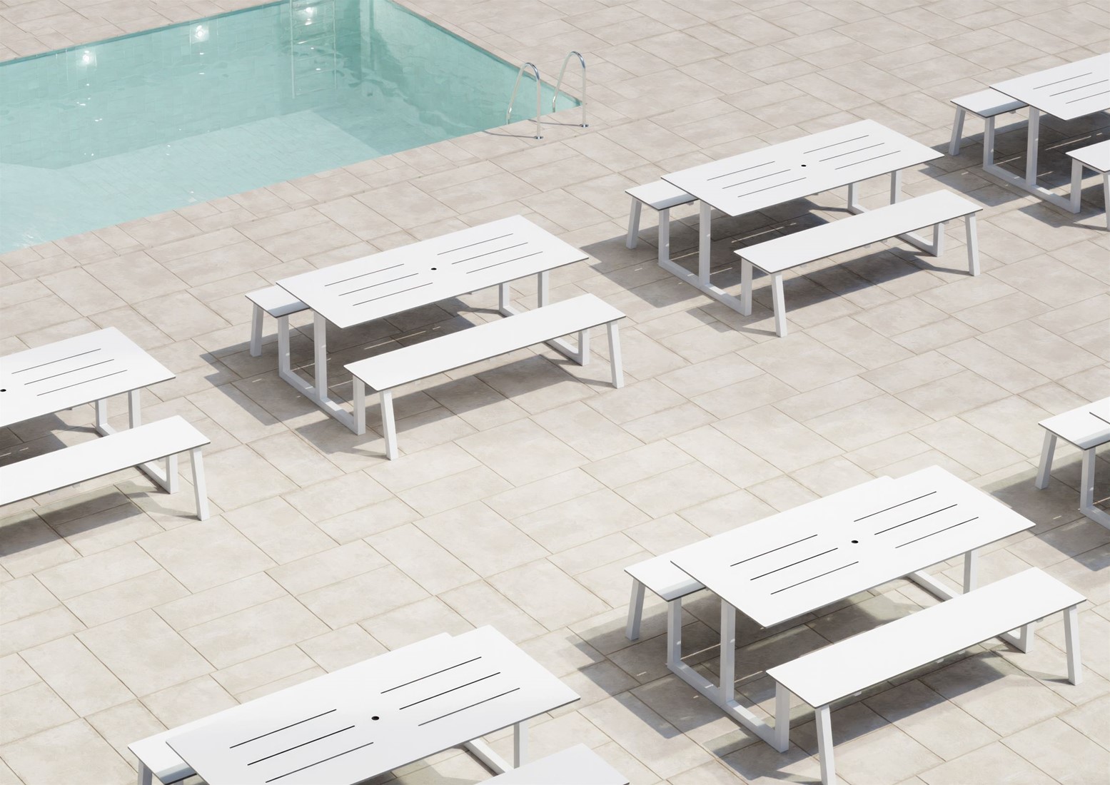 Ydra - Picknick tafel met vaste banken -FP