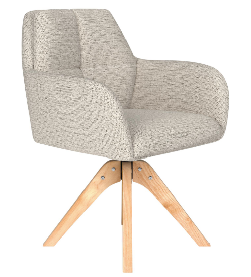 Chair Pete Taupe Wooden Swivel - Zuiver