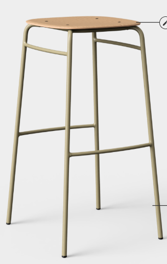 Twist Wooden Bar Stool