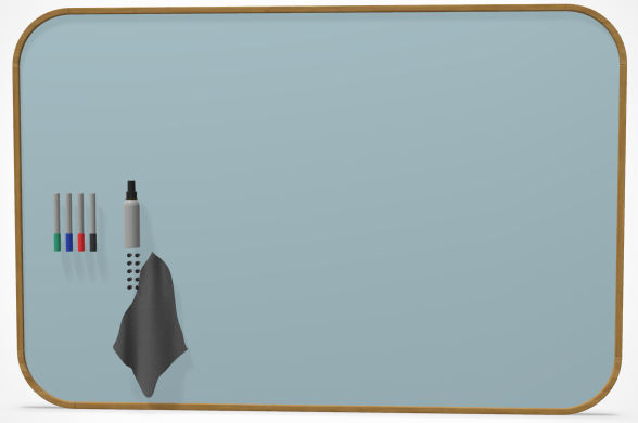 Curve Oak whiteboard - Chameleon 120x120cm